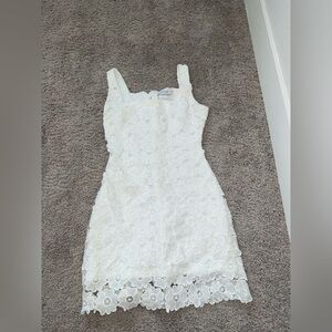 Petal & Pup Floral Lace Mini Dress in White